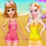 Elsa et Anna sur les vacances d'été