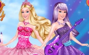 Jogos da Barbie de vestir e maquiar a super barbie vs a princesa