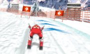Herói de slalom na pista de esqui