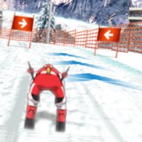 Eroe di slalom sulla pista da sci