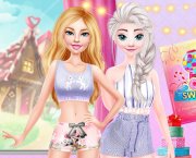 Barbie And Elsa In Candyland