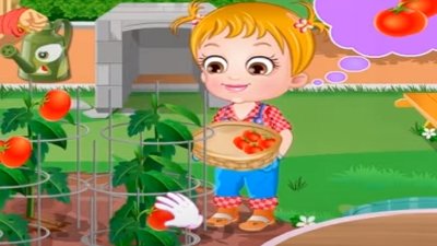 Bébé Hazel L'élevage de tomates