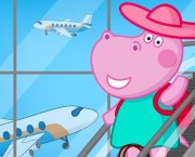 Aventuras familiares de hipopótamos en el aeropuerto