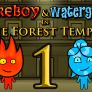 Fille et garçon Fire Water dans le Temple de la Forêt
