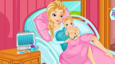 Elsa está dando à luz um menino
