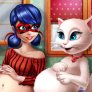 Angela embarazada y Ladybug