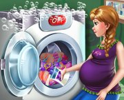 Anna incinta Giorno della lavanderia