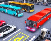 Parkuj nowoczesne autobusy