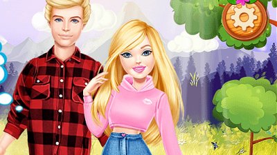 Barbie e Ken che fanno un'escursione