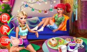 Noite de cinema de Elsa e Ariel