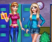 Elsa si Anna colege la scoala