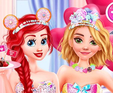Ariel y Rapunzel Día de San Valentín