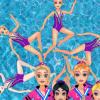 Akrobaten, die mit Prinzessinnen schwimmen