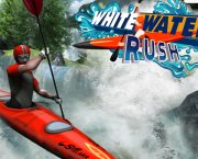 Course de kayak sur une rivière rocheuse