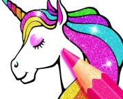 Libro da colorare unicorno Glitter