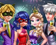 New Year Party avec Elsa et ladybug miraculeuse