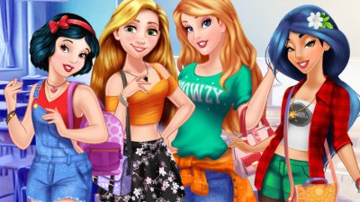 Aurora, Jasmine, Rapunzel y Blanca Nieves: Volver a la Escuela
