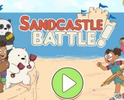 As aventuras dos irmãos ursos defendem o castelo de areia
