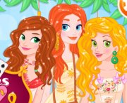 Elsa, Anna e Ariel no País das Maravilhas