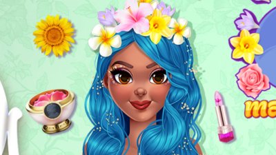 Lily maquiagem e roupas florais