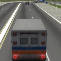 Simulatorspiel 3D das LKWs in der Stadt fährt
