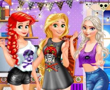 Ariel, Roszpunka i Elsa: Kostiumy Halloween