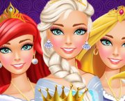 Elsa, Rapunzel y Ariel salón de belleza