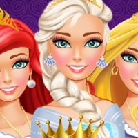 Elsa, Rapunzel y Ariel salón de belleza