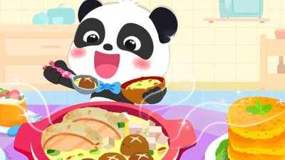 Baby Panda Cooking Food